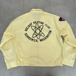 Vintage 60s Champion Running Man Yellow Bomber Jacket Ice Skating